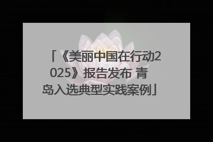 《美丽中国在行动2025》报告发布 青岛入选典型实践案例