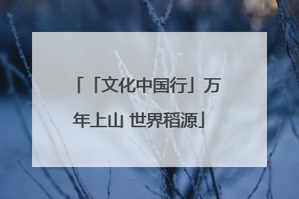 「文化中国行」万年上山 世界稻源