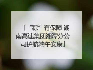 “粽”有保障 湖南高速集团湘潭分公司护航端午安康