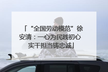 “全国劳动模范”徐安清：一心为民践初心 实干担当铸忠诚