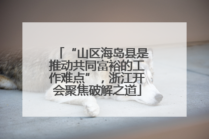 “山区海岛县是推动共同富裕的工作难点”，浙江开会聚焦破解之道