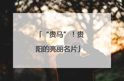 “贵马”！贵阳的亮丽名片