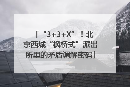 “3+3+X”！北京西城“枫桥式”派出所里的矛盾调解密码