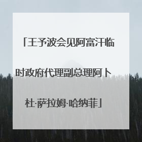 王予波会见阿富汗临时政府代理副总理阿卜杜·萨拉姆·哈纳菲