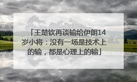 王楚钦再谈输给伊朗14岁小将：没有一场是技术上的输，都是心理上的输