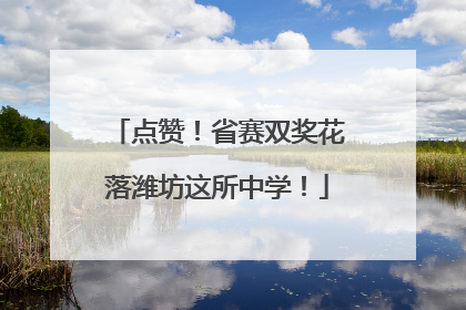 点赞！省赛双奖花落潍坊这所中学！