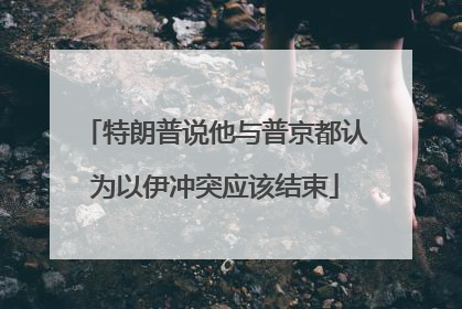 特朗普说他与普京都认为以伊冲突应该结束