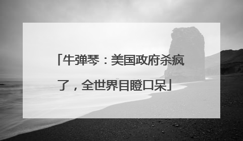 牛弹琴：美国政府杀疯了，全世界目瞪口呆