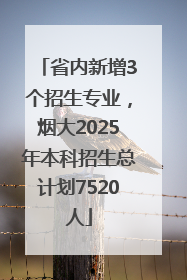 省内新增3个招生专业，烟大2025年本科招生总计划7520人