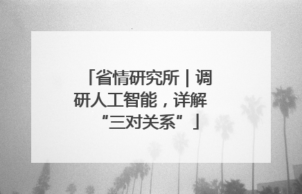 省情研究所｜调研人工智能，详解“三对关系”