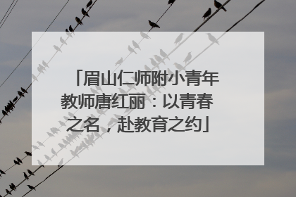 眉山仁师附小青年教师唐红丽：以青春之名，赴教育之约