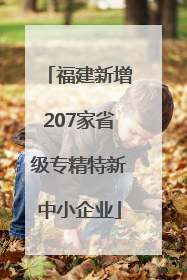 福建新增207家省级专精特新中小企业