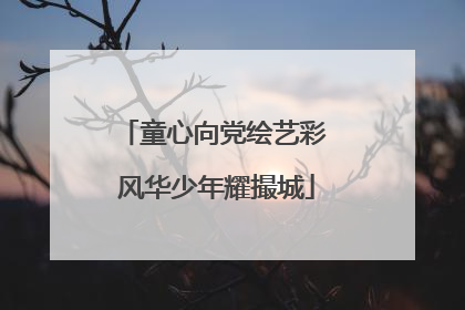 童心向党绘艺彩 风华少年耀撮城