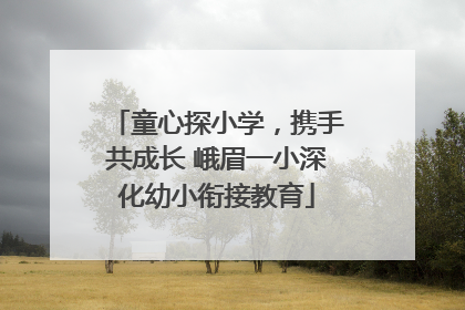 童心探小学，携手共成长 峨眉一小深化幼小衔接教育