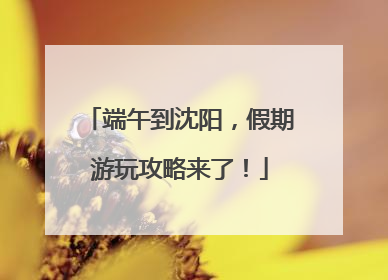 端午到沈阳，假期游玩攻略来了！