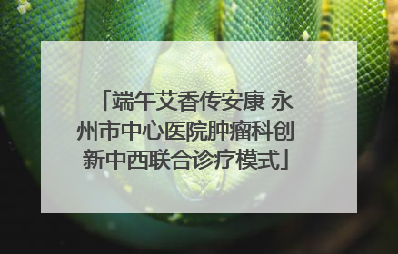 端午艾香传安康 永州市中心医院肿瘤科创新中西联合诊疗模式