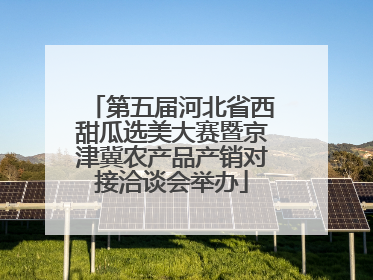 第五届河北省西甜瓜选美大赛暨京津冀农产品产销对接洽谈会举办