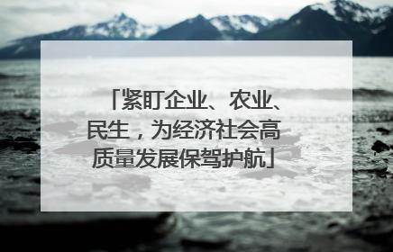 紧盯企业、农业、民生，为经济社会高质量发展保驾护航