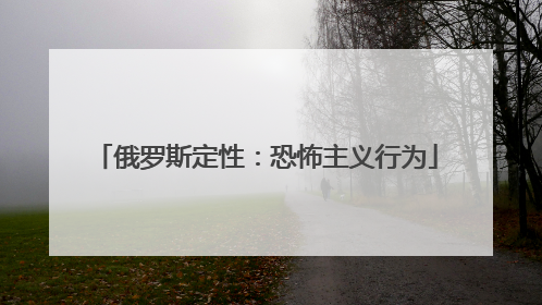 俄罗斯定性：恐怖主义行为