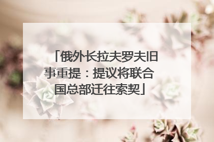 俄外长拉夫罗夫旧事重提：提议将联合国总部迁往索契