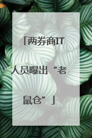 两券商IT人员曝出“老鼠仓”