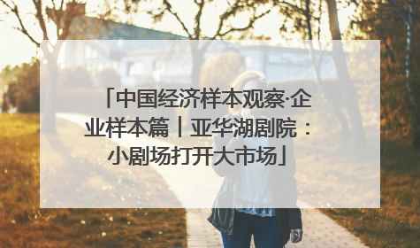 中国经济样本观察·企业样本篇︱亚华湖剧院：小剧场打开大市场