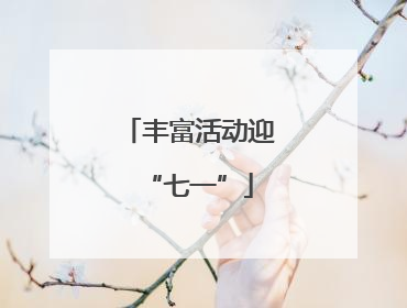 丰富活动迎“七一”