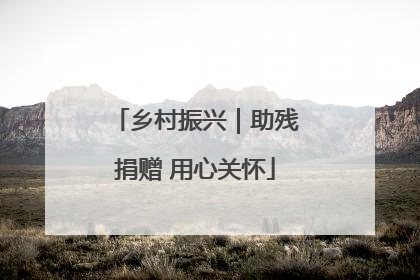 乡村振兴｜助残捐赠 用心关怀