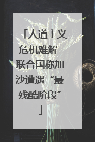 人道主义危机难解 联合国称加沙遭遇“最残酷阶段”