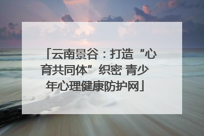云南景谷：打造“心育共同体”织密 青少年心理健康防护网
