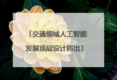 交通领域人工智能发展顶层设计将出