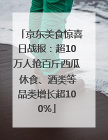 京东美食惊喜日战报：超10万人抢百斤西瓜 休食、酒类等品类增长超100%