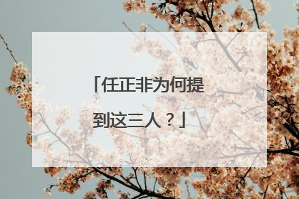 任正非为何提到这三人？