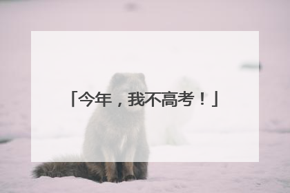 今年，我不高考！