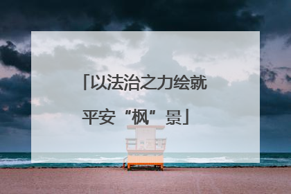 以法治之力绘就平安“枫”景