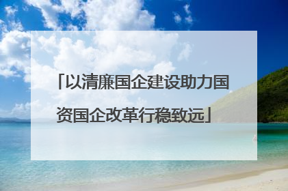以清廉国企建设助力国资国企改革行稳致远