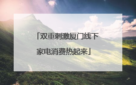双重刺激厦门线下家电消费热起来