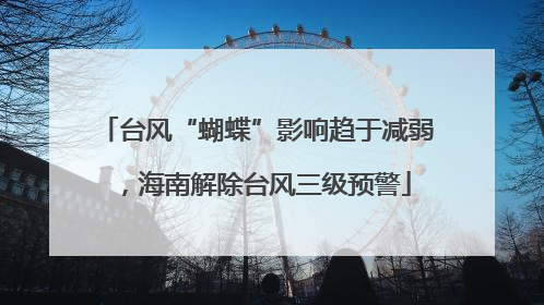 台风“蝴蝶”影响趋于减弱，海南解除台风三级预警