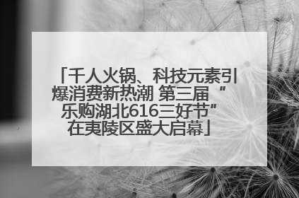 千人火锅、科技元素引爆消费新热潮 第三届“乐购湖北616三好节”在夷陵区盛大启幕