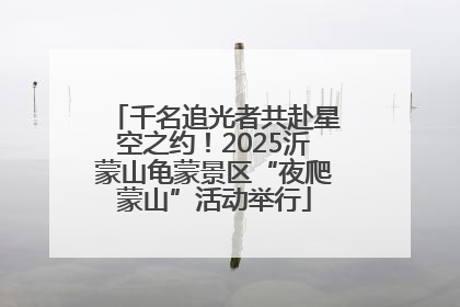 千名追光者共赴星空之约！2025沂蒙山龟蒙景区“夜爬蒙山”活动举行