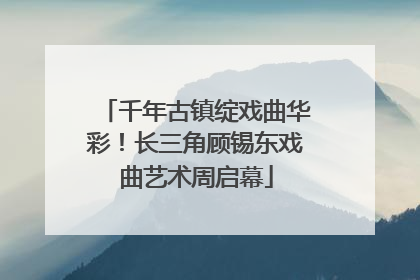 千年古镇绽戏曲华彩！长三角顾锡东戏曲艺术周启幕