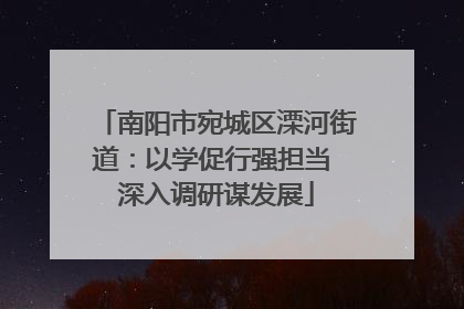 南阳市宛城区溧河街道：以学促行强担当 深入调研谋发展