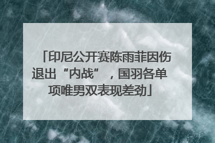 印尼公开赛陈雨菲因伤退出“内战”，国羽各单项唯男双表现差劲