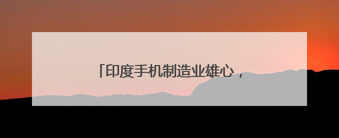 印度手机制造业雄心，遭“美国优先”重击