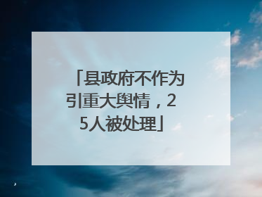 县政府不作为引重大舆情，25人被处理