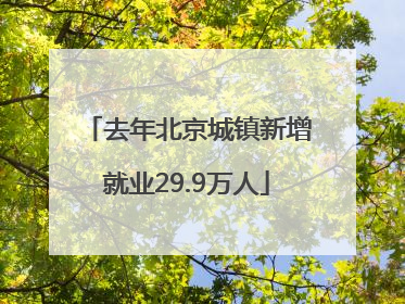 去年北京城镇新增就业29.9万人