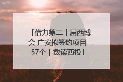 借力第二十届西博会 广安拟签约项目57个｜数读西投