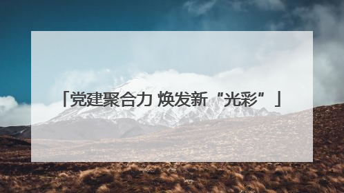党建聚合力 焕发新“光彩”