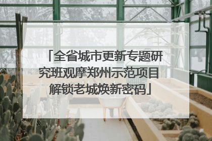 全省城市更新专题研究班观摩郑州示范项目 解锁老城焕新密码