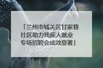 兰州市城关区甘家巷社区助力残疾人就业 专场招聘会成效显著